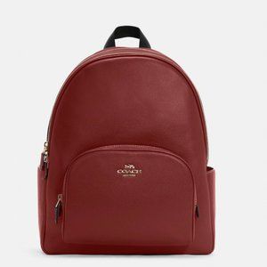 COACH - Large Court Backpack   Gold/Cranberry   NWT